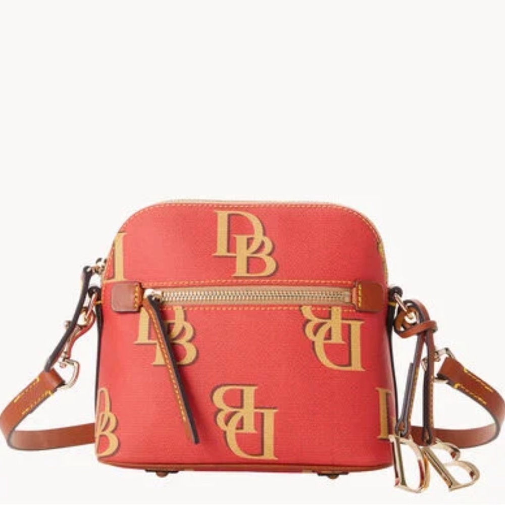 Dooney & Bourke Monogram Domed Crossbody Red - Picture 13 of 15